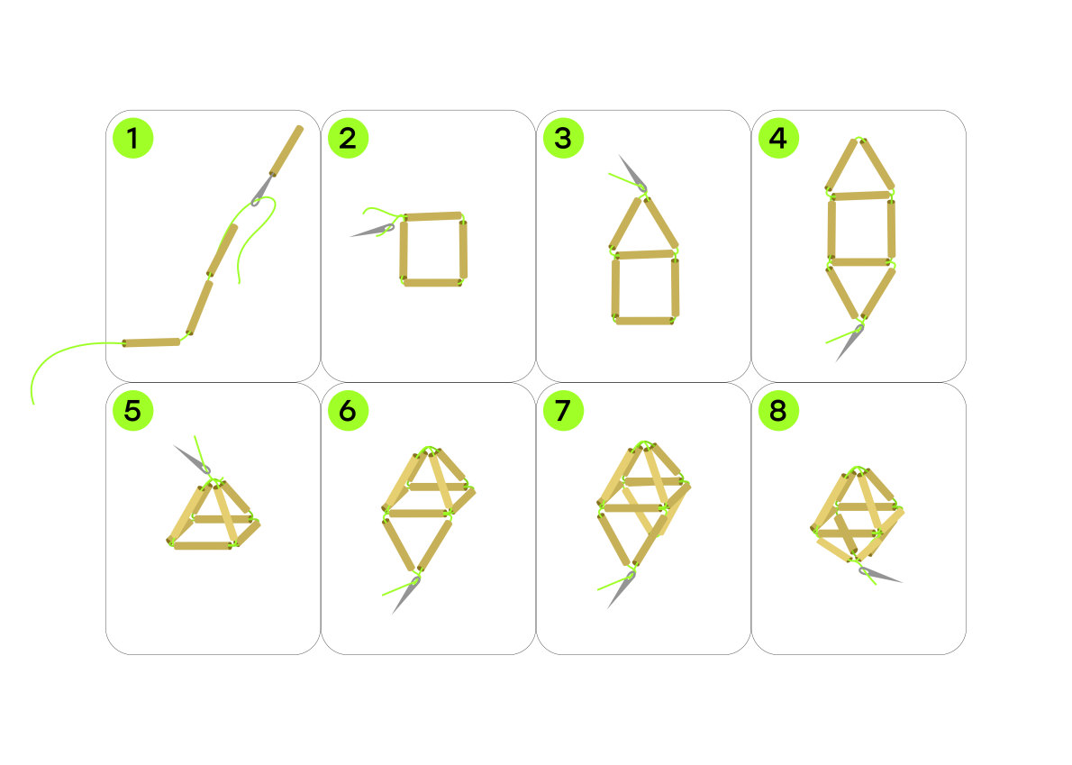 Орієнтовна схема плетіння павука
