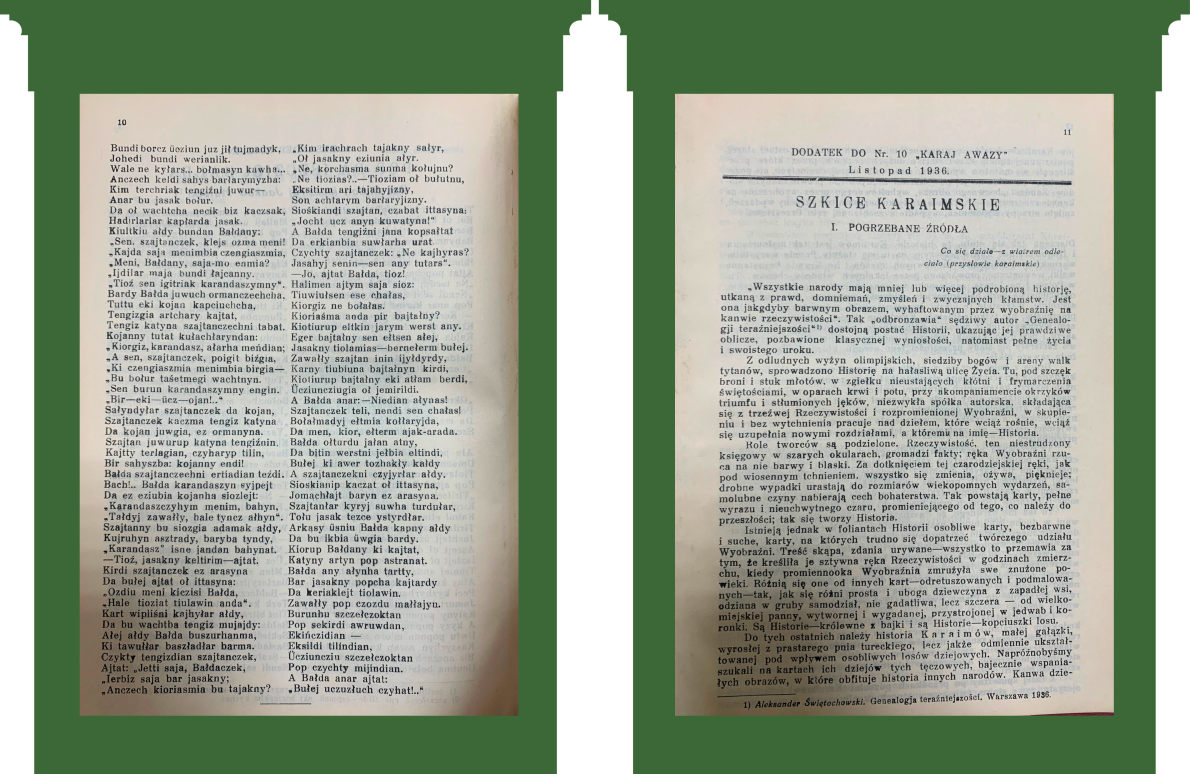 С. 10: Продовження тексту. С. 11: Додаток до журналу польською мовою. Szkice karaimskie — «Караїмські замітки» Олександра Мардковича.