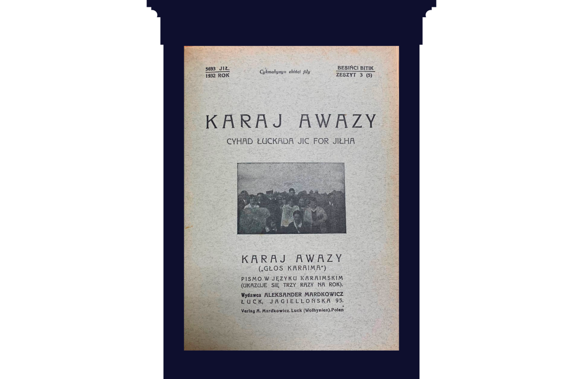 Обкладинка журналу № 5 Karaj Awazy. На фото: Halicli karajlarny, kelgenlerni kerme ol zeretni — галицькі караїми.