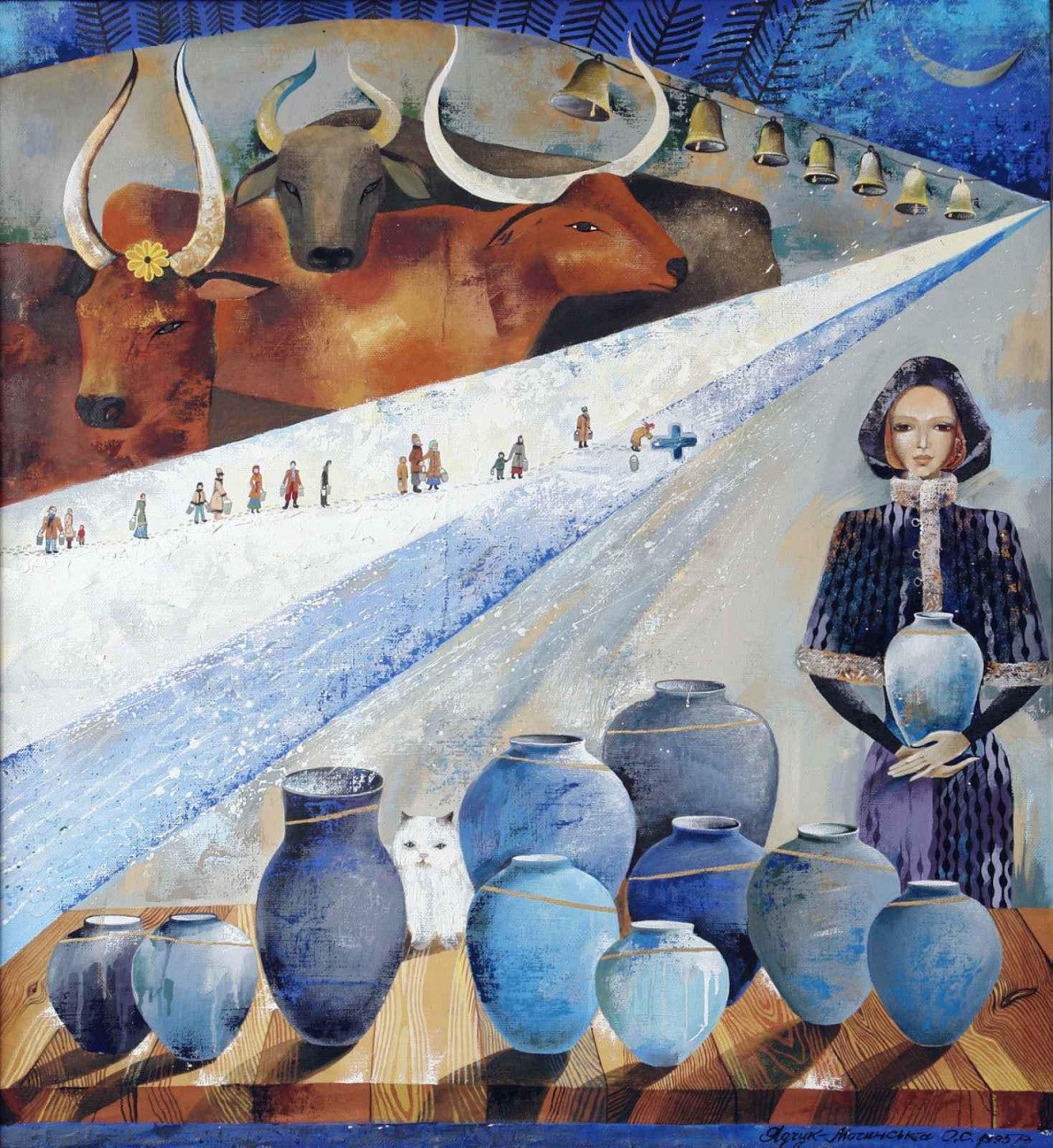 Оксана Ядчук-Мачинська «Йордан». Полотно, темпера, 130х120. 1995. 