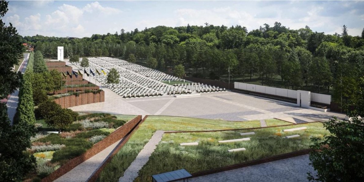 Допрацьований варіант проєкту Меморіалу загиблих Героїв України у Львові. Візуалізація.