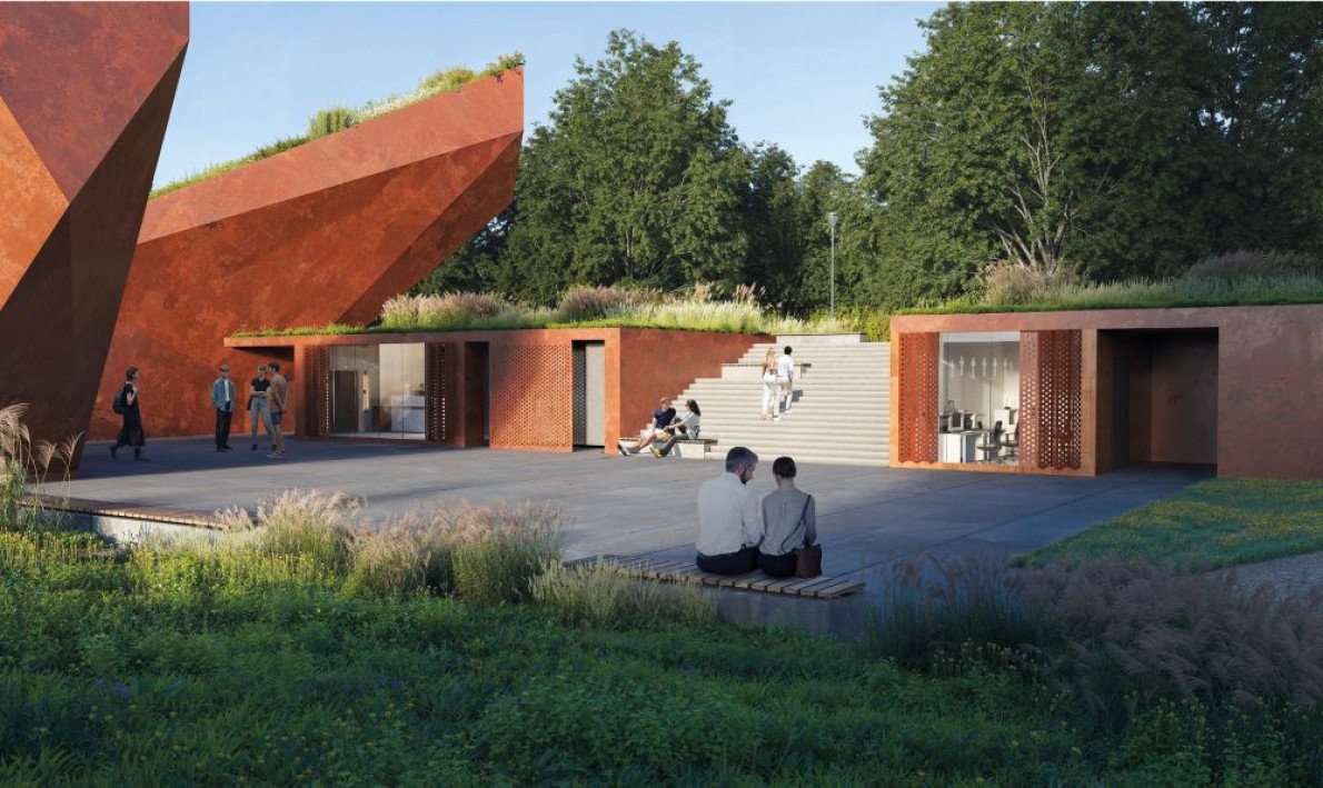 Кортен, з якого планували реалізувати монумент, асоціювався в глядачів із розбитою на війні технікою.