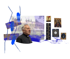 Мальований Бог на синьому тлі