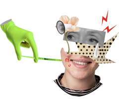 Колаж, шприц, рупор