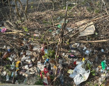 Учасники толоки почали прибирати сміття біля річки Стир. Фото: misto.media. 