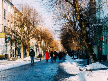 вулиця сніг люди