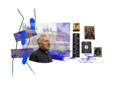 Мальований Бог на синьому тлі