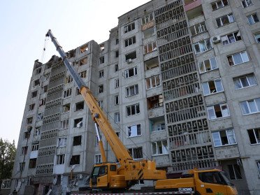 Пошкоджений внаслідок атаки будинок.
