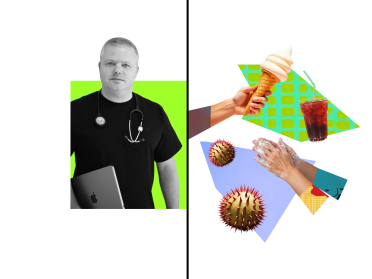 колаж з лікарем