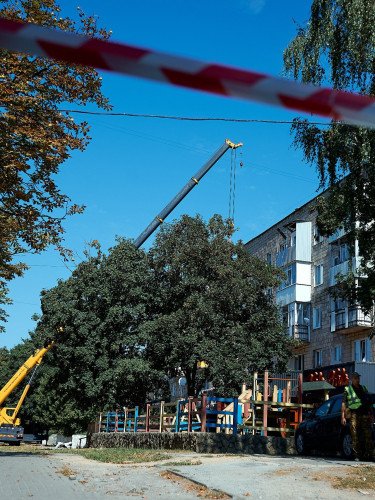 Ліквідація наслідків масованого ворожого обстрілу, який росіяни завдали 26 серпня у Луцьку