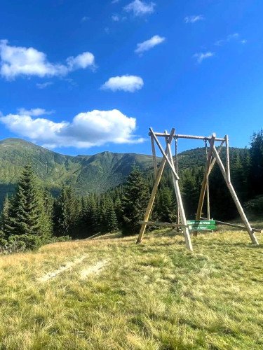 панорамна гойдалка в Карпатах