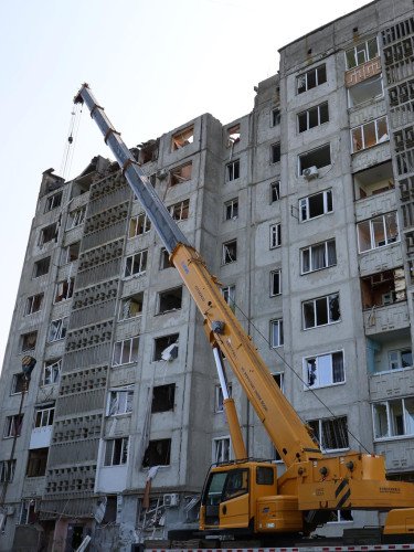 Пошкоджений внаслідок атаки будинок.
