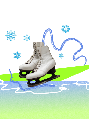 ковзани, сніжинки