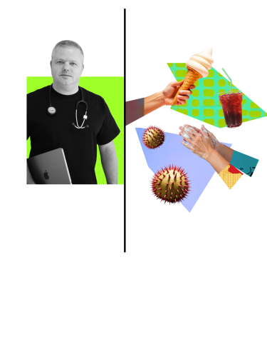 колаж з лікарем
