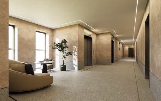 Візуалізація під’їзду. Джерело: БК «Орбіта». 