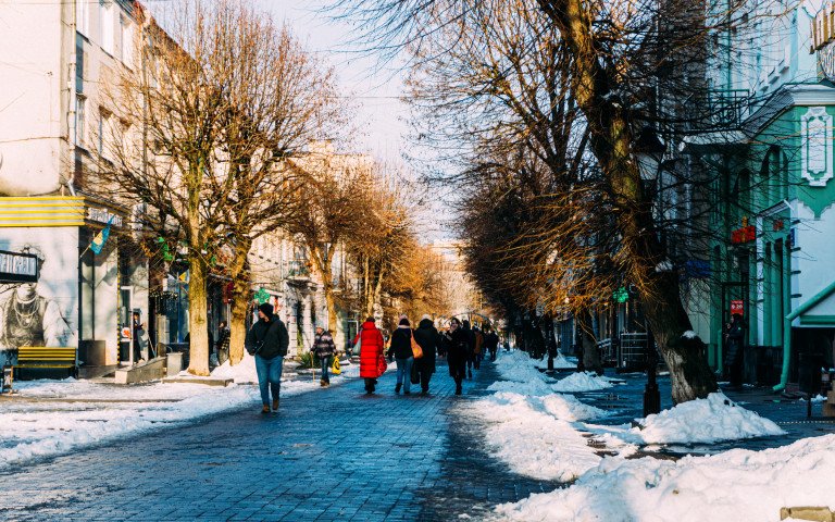 вулиця сніг люди