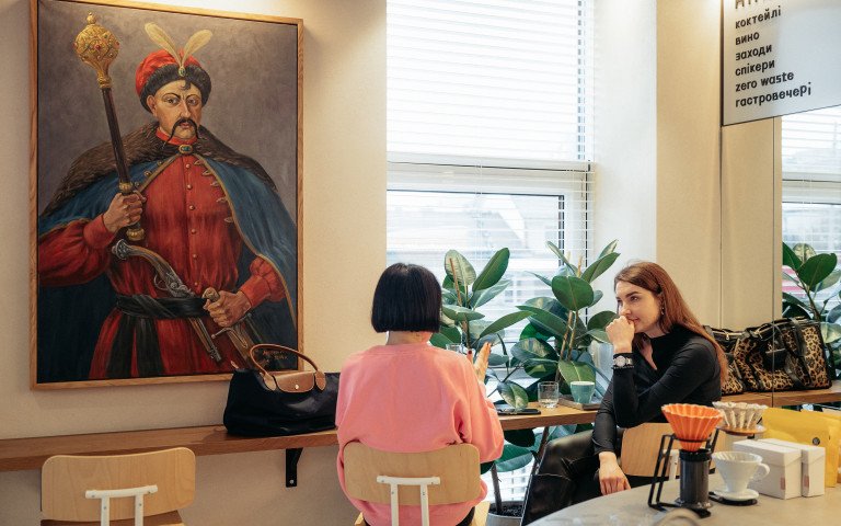 Зустріч заклад відвідувачі кафе