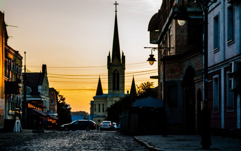 Старе місто у Луцьку Вид на Старе місто у Луцьку ввечері.