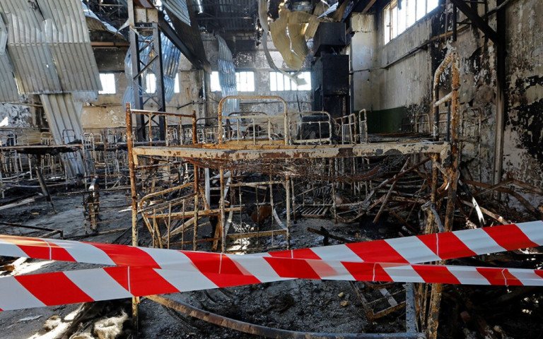 Барак в Оленівці після теракту