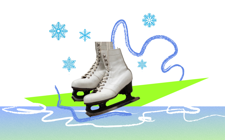 ковзани, сніжинки