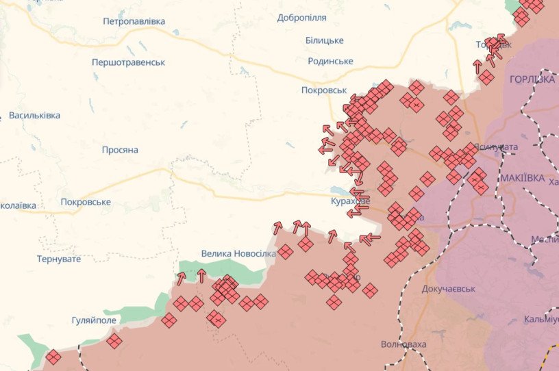 Джерело: deepstatemap.live. Мапа станом на 11 листопада 2024 року. 